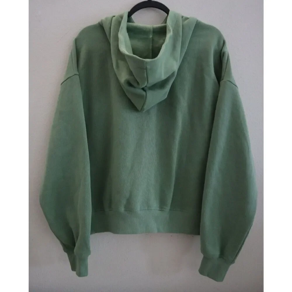 PINK Victoria's Secret WMN Sz XS Green Ivy Fleece Flare Pants Zip-Up Hoodie Set - Picture 3 of 16